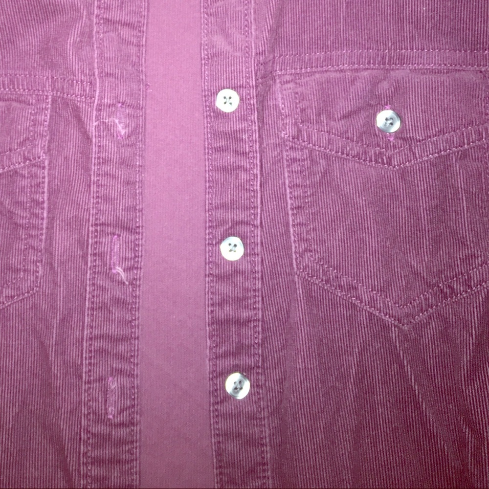 Gab button up corduroy plum dress with POCKETS